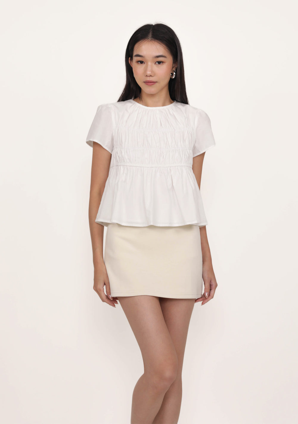 Jeni Shirred Cotton Top