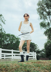 Klaris Eyelet Babydoll Top