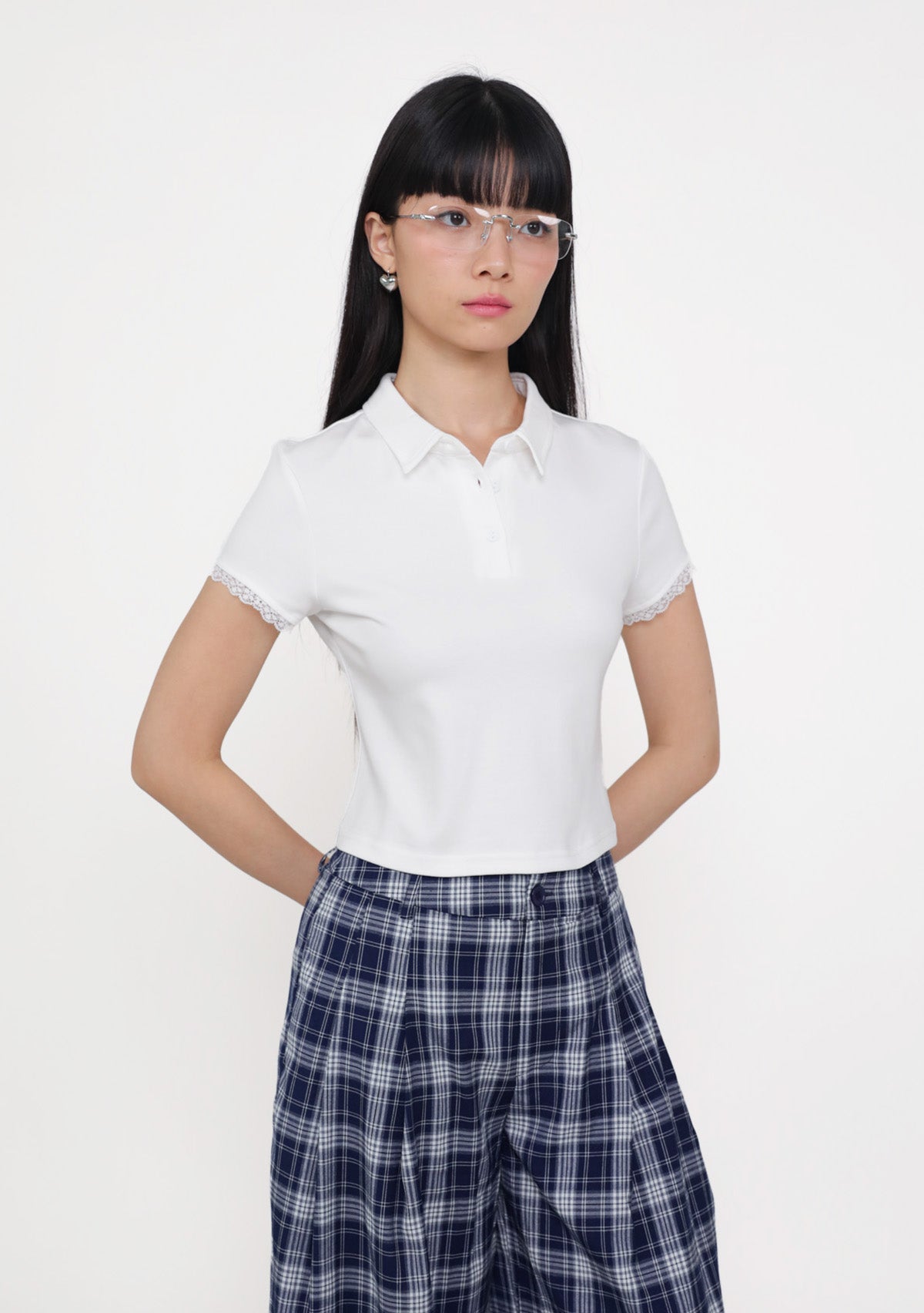 Liana Lace Trim Polo Tee – The Tinsel Rack