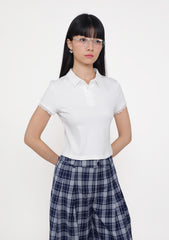 Liana Lace Trim Polo Tee