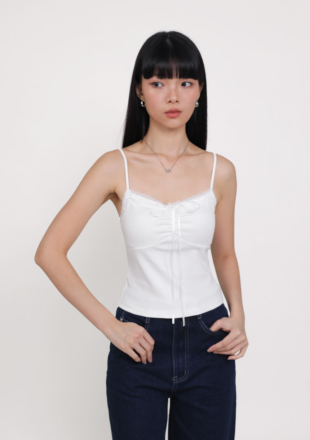 Lila Ribbon Lace Trim Padded Top