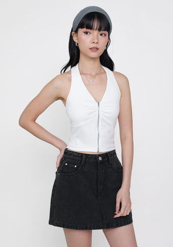 Marielle Zip Up Padded Halter Top