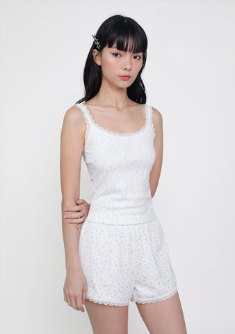 Miela Lace Trim Lounge Shorts