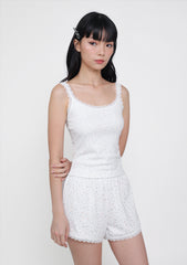 Miela Lace Trim Lounge Shorts