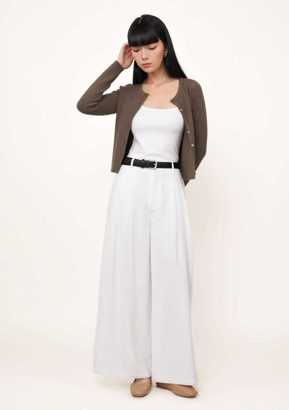 Petite Mitchell Pleated Wide Leg Pants
