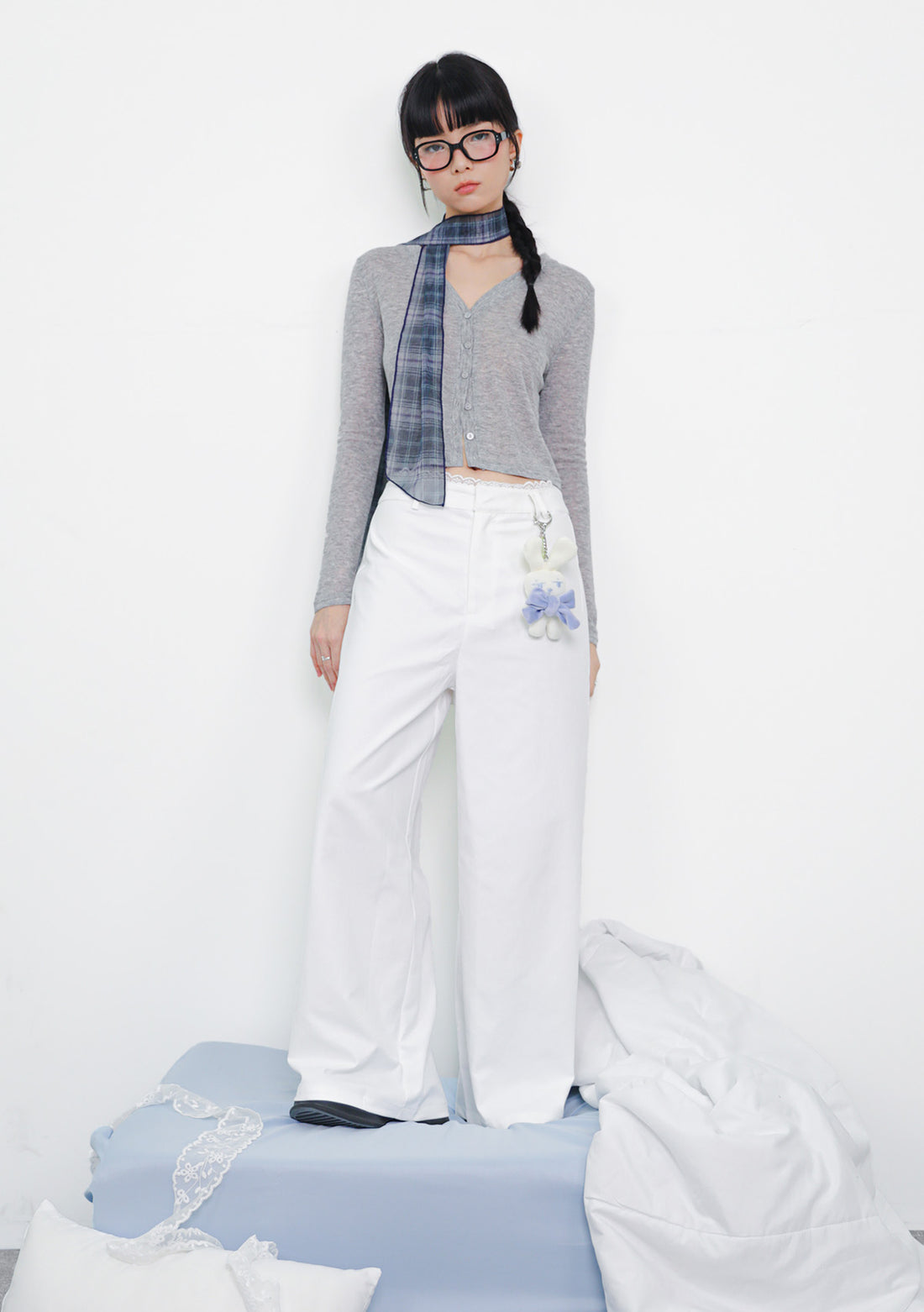 Olivia Lace Trim Wide Leg Pants