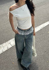 Saki Ribbon Cowl Neck Top