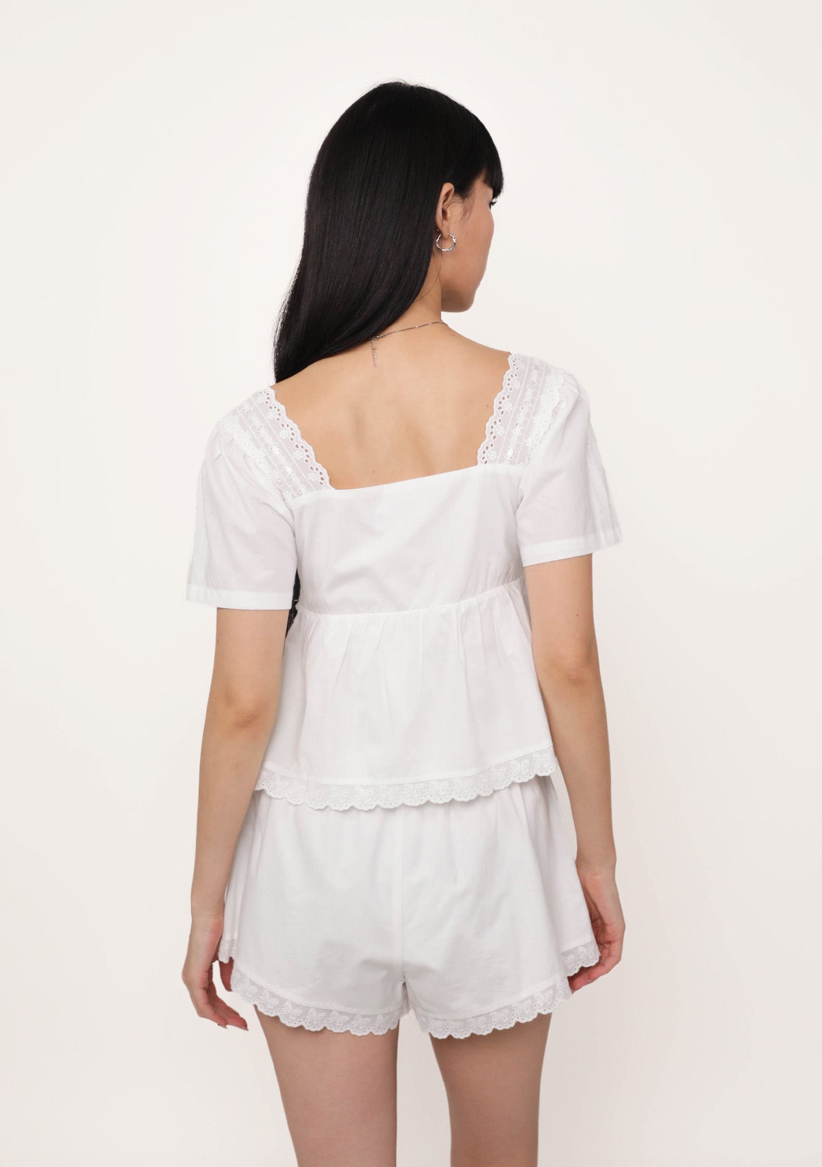 Savina Lace Trim Shorts (Ribbon Embroidery) – The Tinsel Rack Savina Lace Trim Shorts (Ribbon Embroidery) – The Tinsel Rack
