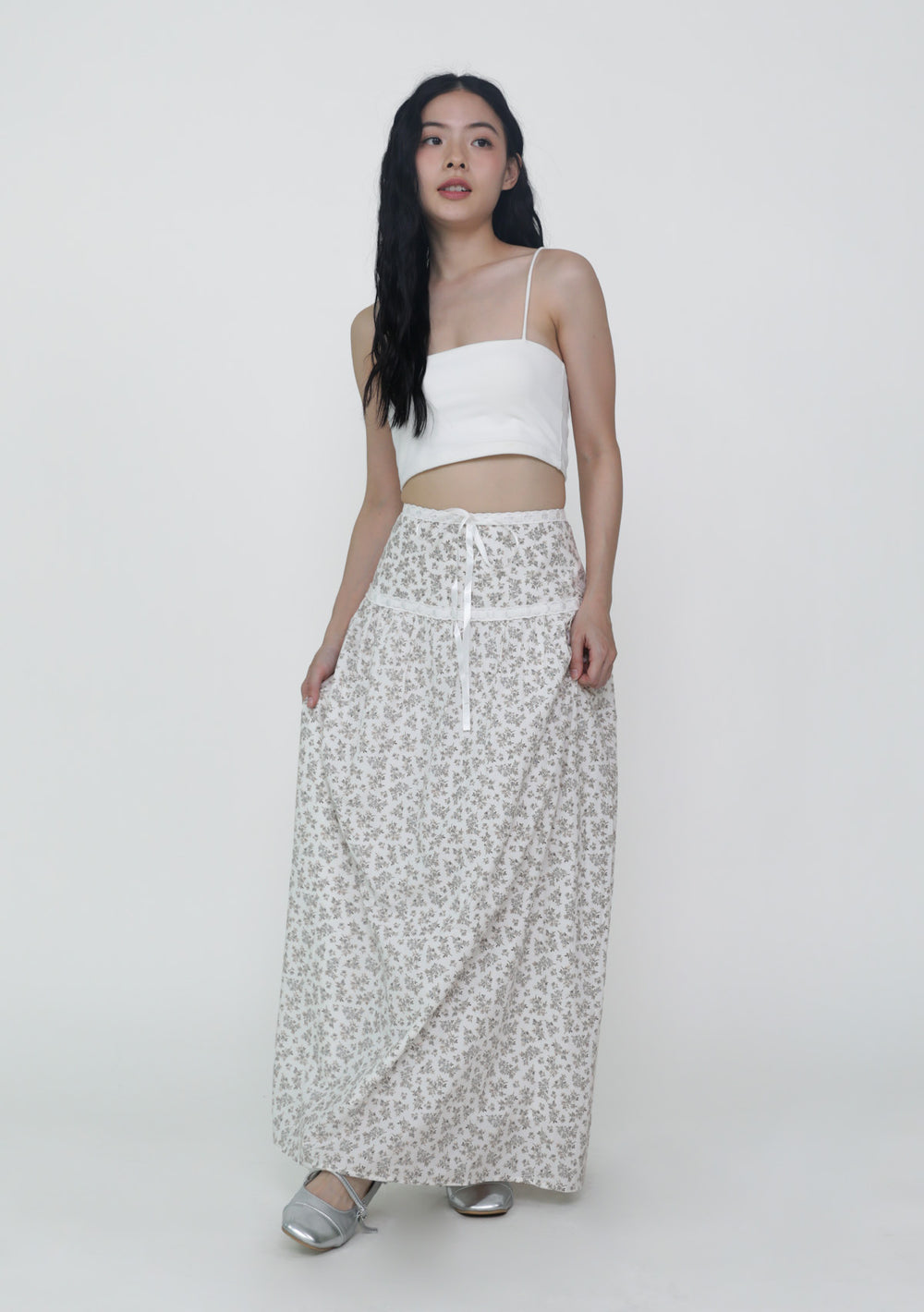 [ETA MID OCT] BACKORDER Winifred Ribbon Embroidery Maxi Skirt (Florals)