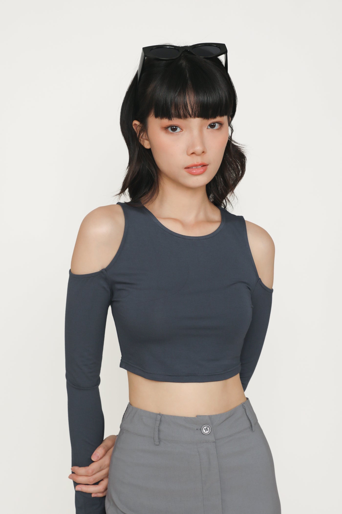 トップス eaphi MULTI SHOULDER PARTS RIB TOPS OU22SC7495_SCULPTEDSHOULDERTOP トップス
