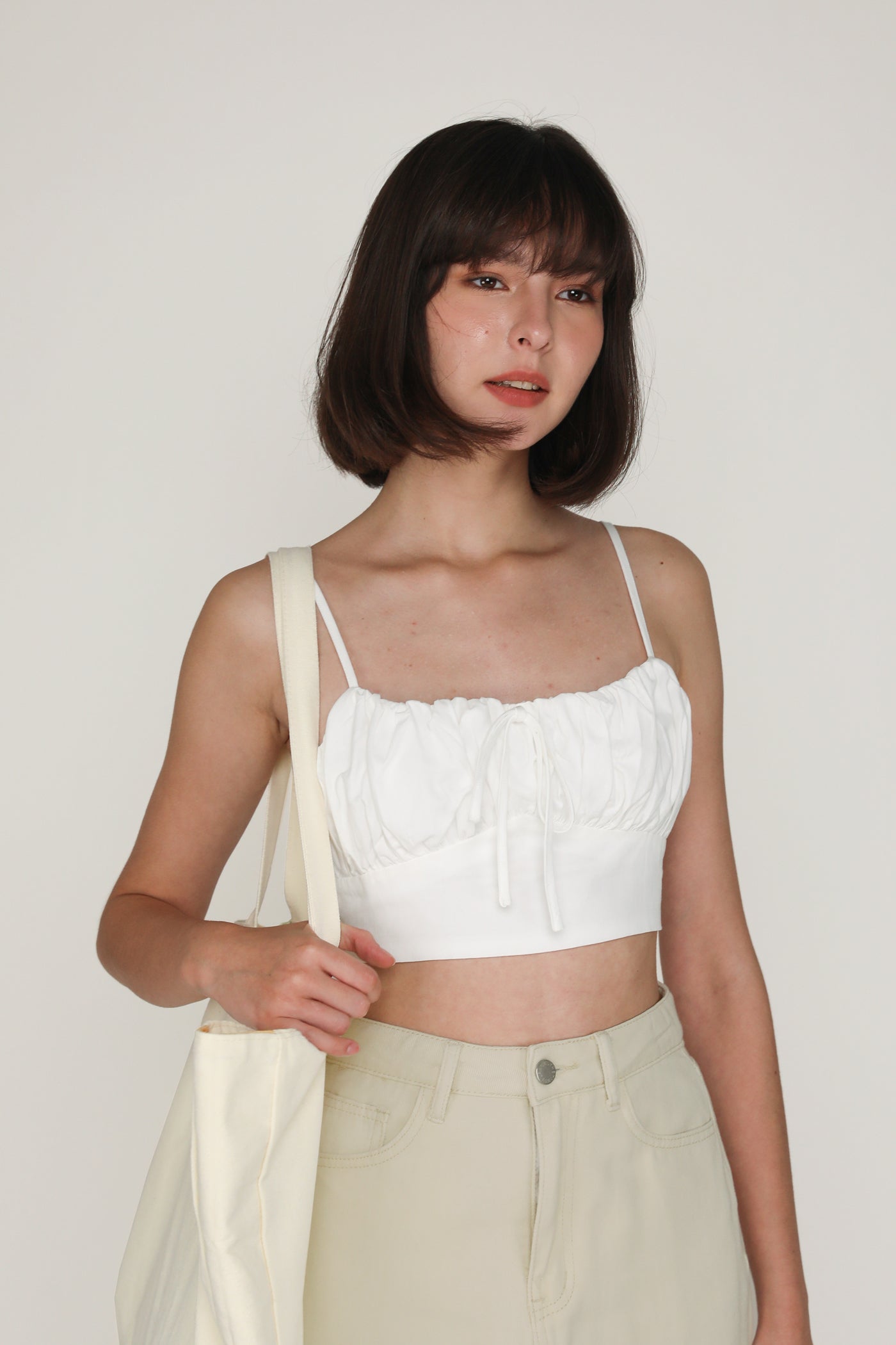 Xandra Ruched Front Crop Top – The Tinsel Rack