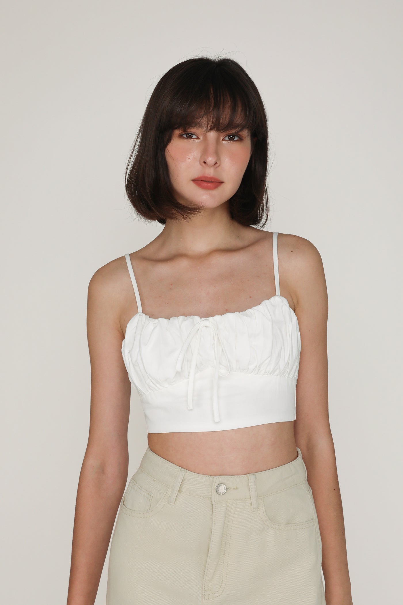 Xandra Ruched Front Crop Top – The Tinsel Rack