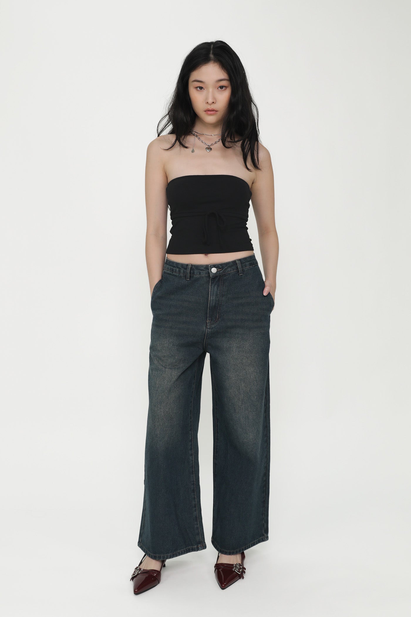 Xavier Wide Leg Mid Rise Denim Jeans – The Tinsel Rack
