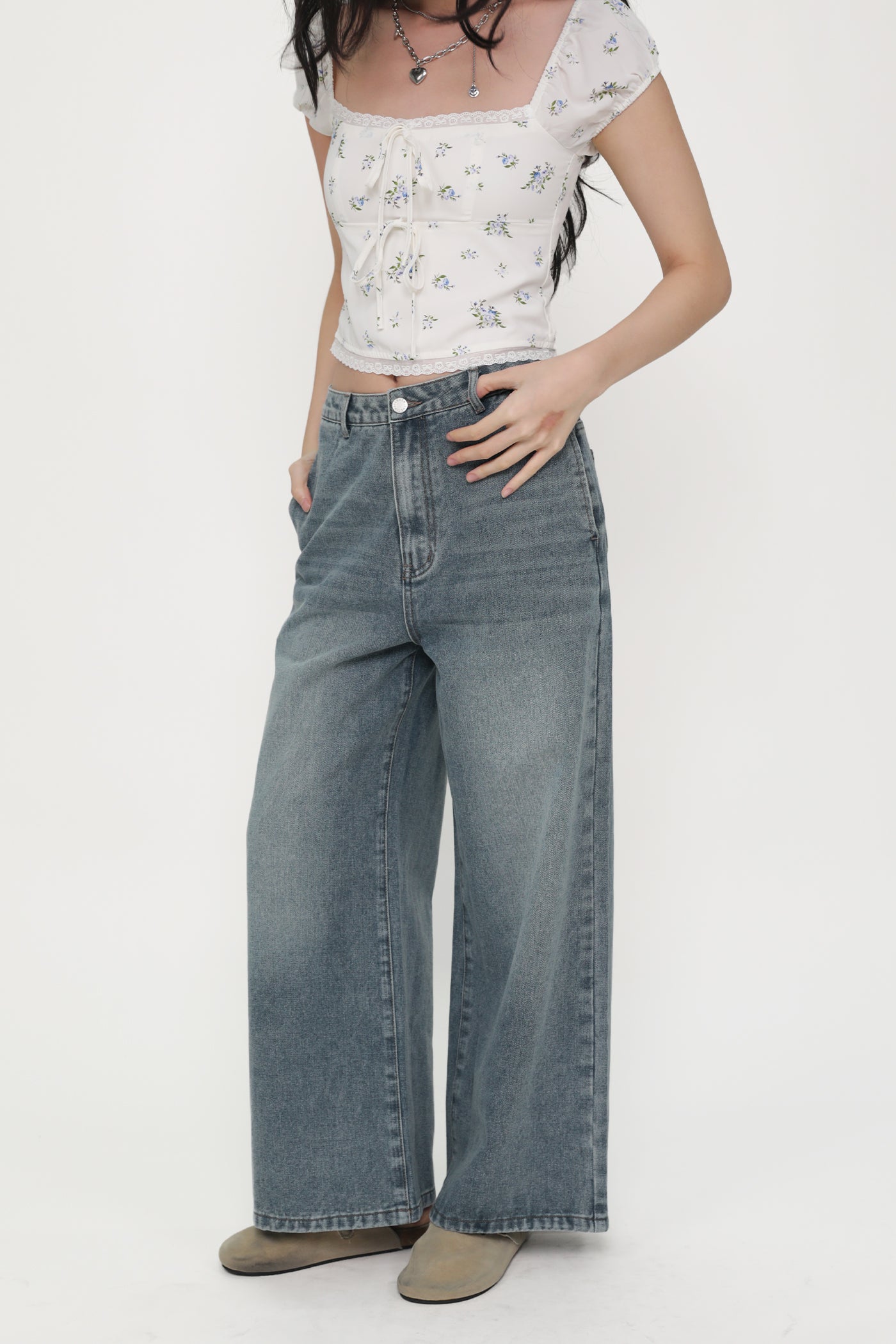 Xavier Wide Leg Mid Rise Denim Jeans – The Tinsel Rack