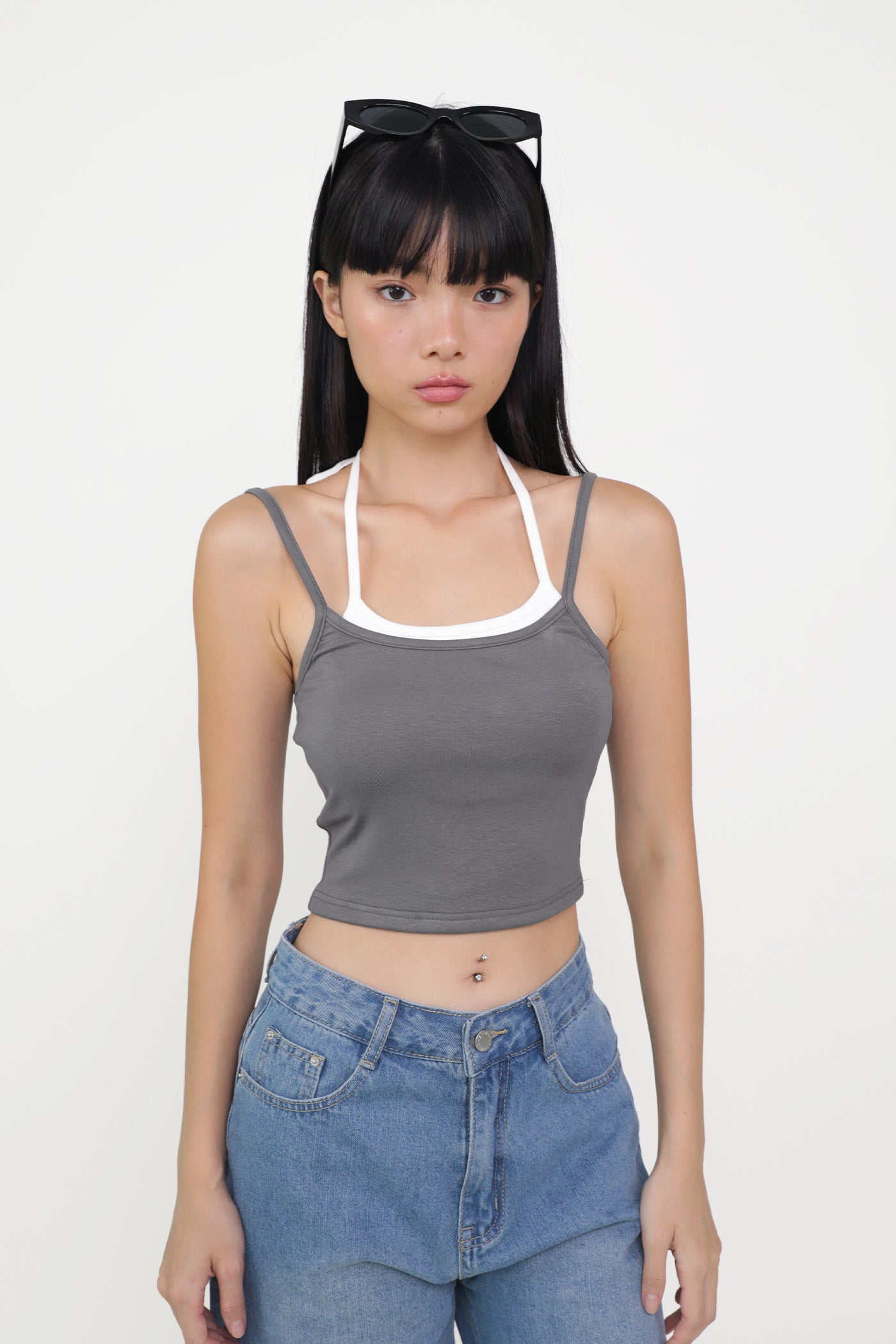 トップス Melt the lady tiny fluffy tank + tops Off White Front Twist Cropped Tank Top | Lime Lush Boutique