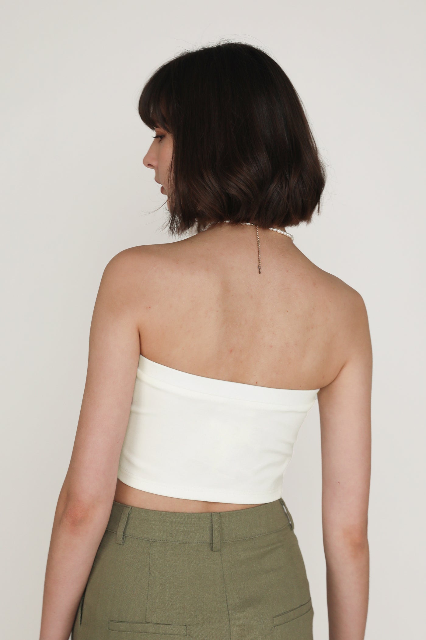 トップス THEREDTHREAD rib zip bare tops Addy Zip Up Tube Top – The Tinsel Rack